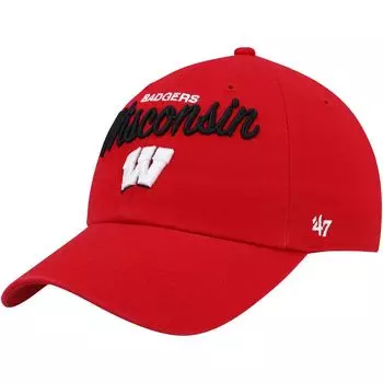 Женская регулируемая шляпа '47 Red Wisconsin Badgers Phoebe Clean Up