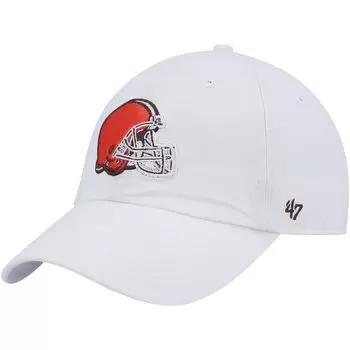 Женская регулируемая шляпа белого цвета Cleveland Browns '47 Clean Up