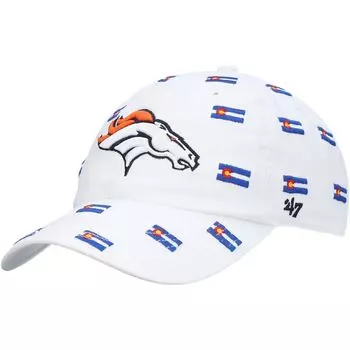 Женская регулируемая шляпа белого цвета Denver Broncos Confetti Clean Up '47