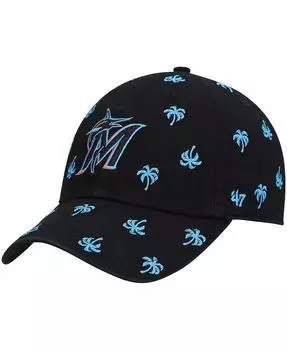 Женская регулируемая шляпа черного цвета Miami Marlins Confetti Clean Up '47 '47 Brand, черный