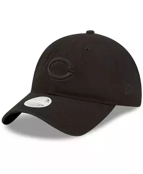 Женская регулируемая шляпа Cincinnati Reds Black on Black Core Classic II 9TWENTY New Era, черный