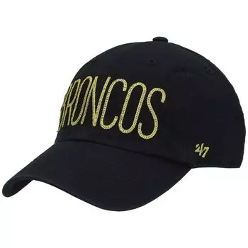 Женская регулируемая шляпа с блестками и текстом '47 Denver Broncos Black Denver Broncos