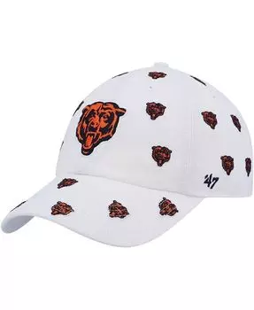 Женская регулируемая шляпа с логотипом White Chicago Bears ’47 Confetti Clean Up '47 Brand, белый