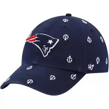 Женская регулируемая шляпа темно-синего цвета 47 New England Patriots Team Confetti Clean Up