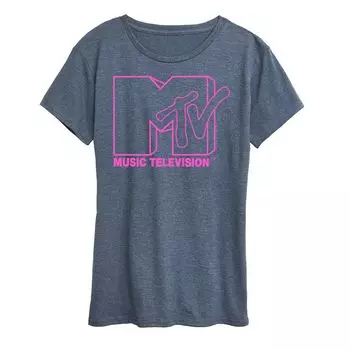 Женская розовая футболка с графическим логотипом MTV Licensed Character, светло-синий