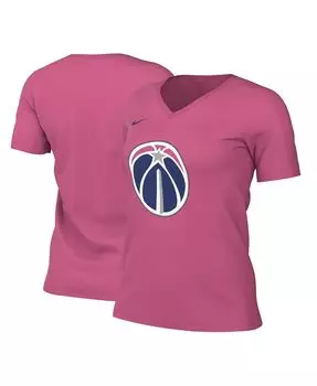 Женская розовая футболка Washington Wizards 2022/23 City Edition Essential с v-образным вырезом Nike, розовый