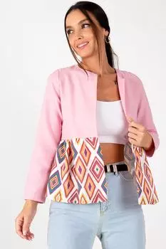 Женская розовая куртка с узором Kilim на талии и завязкой на талии armonika, розовый
