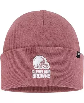Женская розовая вязаная шапка с манжетами Cleveland Browns Haymaker '47 Brand, розовый