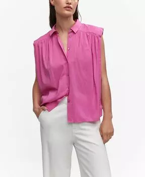 Женская рубашка без рукавов на пуговицах MANGO, розовый