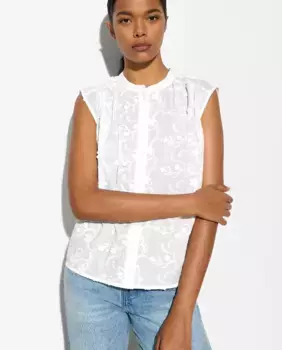 Женская рубашка без рукавов с цветочной вышивкой Parfois, белый