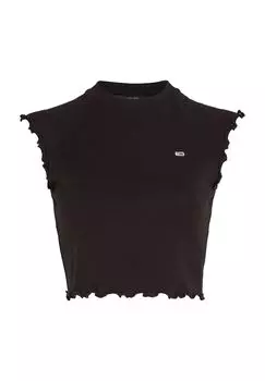 Женская рубашка без рукавов с вышивкой логотипа TOMMY Jeans, цвет Bds Black