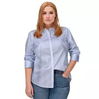 Женская рубашка больших размеров ellos на пуговицах Ellos, цвет French Blue White