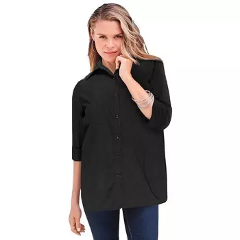 Женская рубашка больших размеров Roaman с рукавом три четверти Kate Big Roaman's, черный