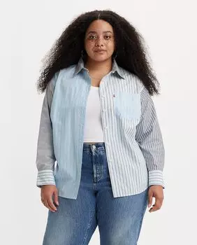 Женская рубашка больших размеров с длинным рукавом Levi's, светло-синий
