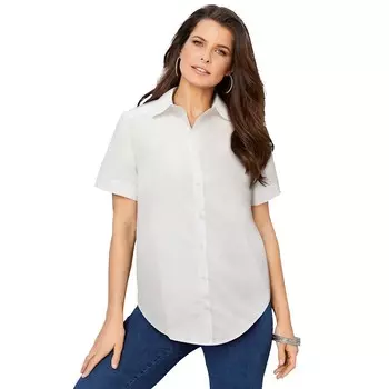 Женская рубашка больших размеров с короткими рукавами Roaman's Kate Big, белый