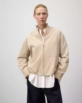 Женская рубашка-бомбер с застежкой-молнией Adolfo Dominguez, цвет Piedra