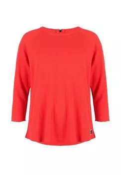 Женская рубашка Coral Isles с длинными рукавами, структурной структурой, молнией и круглым вырезом ROADSIGN australia, красный