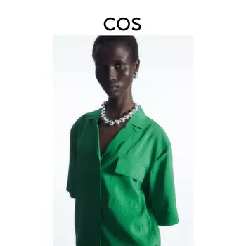 Женская рубашка Cos с кубинским воротником, зеленый