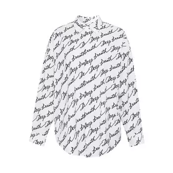 Женская рубашка Deep Breath с модным силуэтом и логотипом, черно-белый