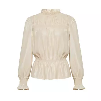 Женская рубашка Deep Breath с рюшами и длинными рукавами, черный