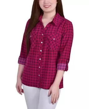 Женская рубашка длиной 3/4 с карманами NY Collection