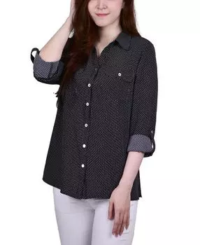 Женская рубашка длиной 3/4 с карманами NY Collection