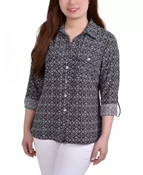 Женская рубашка длиной 3/4 с карманами NY Collection