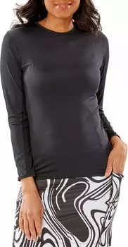 Женская рубашка для гольфа с длинным рукавом Nancy Lopez Golf Aspiration, черный