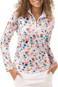 Женская рубашка для гольфа с воротником под горло и длинными рукавами Sansoleil Solcool, мультиколор