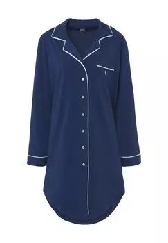 Женская рубашка для сна с воротником с лацканами Polo Essentials POLO RALPH LAUREN, темно-синий