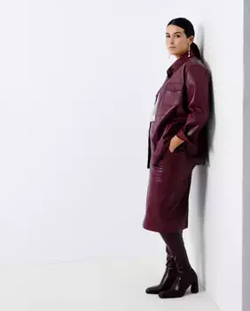 Женская рубашка из искусственной кожи Couchel, цвет Burdeos