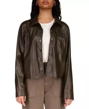 Женская рубашка из искусственной кожи с карманами Sanctuary, зеленый