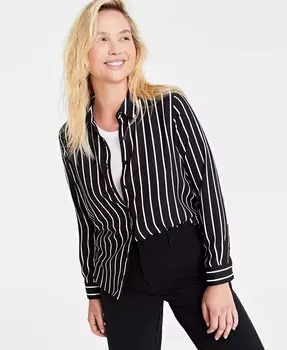 Женская рубашка из крепа на пуговицах On 34th, черный