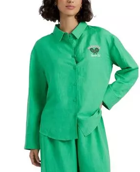 Женская рубашка из льна и хлопка Peanuts Racquet Club Chinti & Parker, зеленый