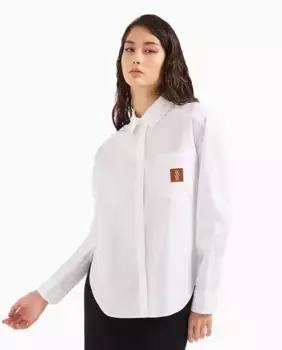 Женская рубашка из лиоцеллового поплина с длинными рукавами Armani Exchange, белый