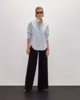 Женская рубашка из поплина с длинными рукавами Woman Limited El Corte Ingls, светло-голубой