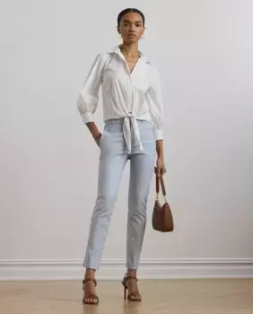 Женская рубашка из смесового хлопка Lauren Ralph Lauren, белый