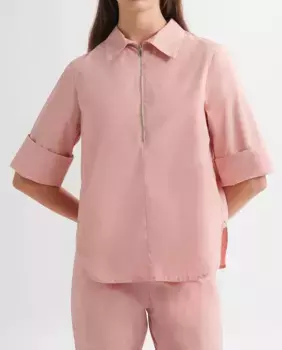 Женская рубашка на молнии с коротким рукавом Loreak Mendian, розовый