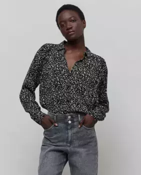 Женская рубашка на пуговицах с длинным рукавом IKKS, черный