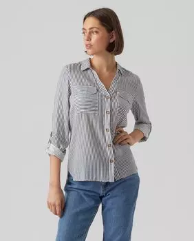 Женская рубашка на пуговицах с длинным рукавом Vero Moda, белый