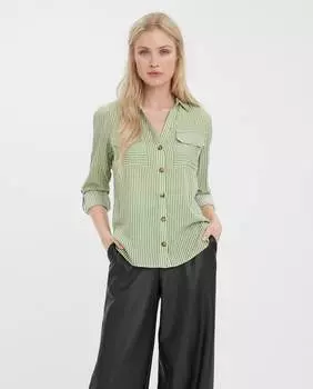 Женская рубашка на пуговицах с длинным рукавом Vero Moda, зеленый