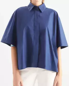 Женская рубашка на пуговицах с коротким рукавом Loreak Mendian, синий