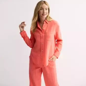 Женская рубашка на пуговицах в стиле бойфренда Sonoma Goods For Life, цвет desire