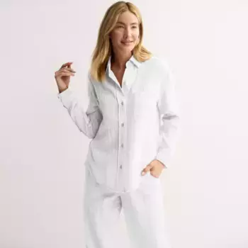 Женская рубашка на пуговицах в стиле бойфренда Sonoma Goods For Life, цвет vital white