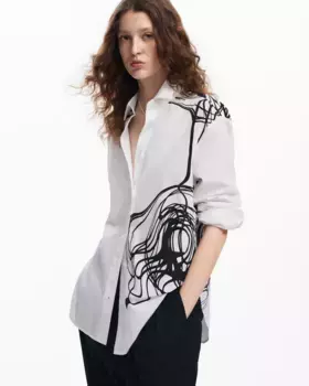 Женская рубашка оверсайз М Christian Lacroix Desigual, белый