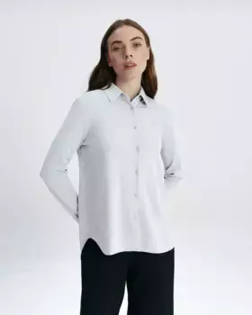 Женская рубашка оверсайз, не гладкая и не грязеотталкивающая Sepiia, белый