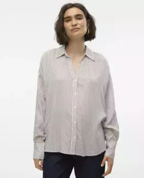 Женская рубашка оверсайз с длинными рукавами Vero Moda, цвет Piedra
