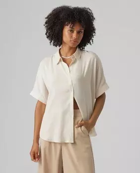 Женская рубашка оверсайз с короткими рукавами Vero Moda, белый