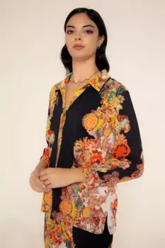 Женская рубашка оверсайз с принтом Rania Niza, многоцветный