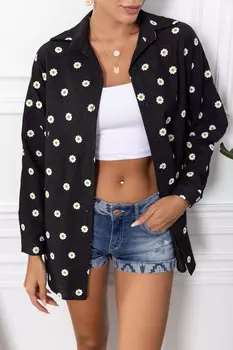 Женская рубашка оверсайз в тон льняного цвета дымчатого цвета armonika, серый